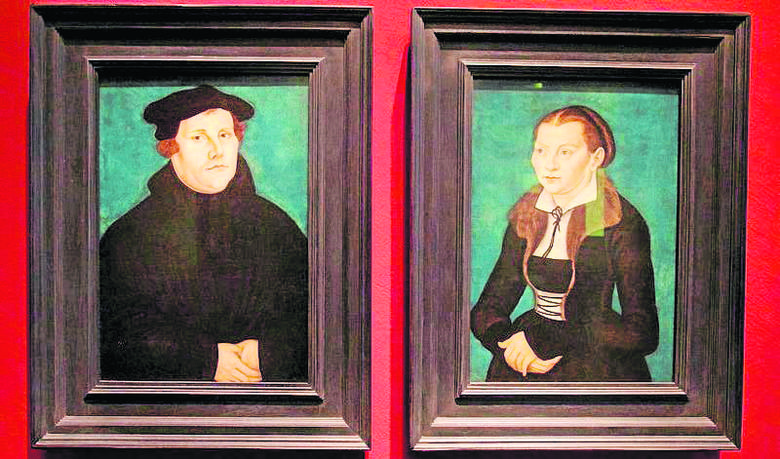 Kucas Cranach, portrety Marcina Lutra i jego żony, byłej mniszki Katharine von Bore