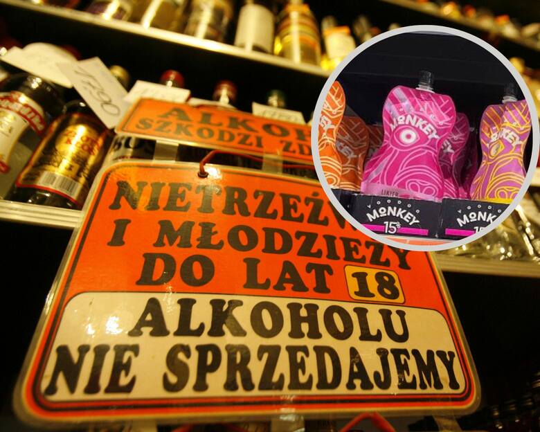 Informacja o braku sprzedaży alkoholu młodzieży do lat 18 i tubki z alkoholem