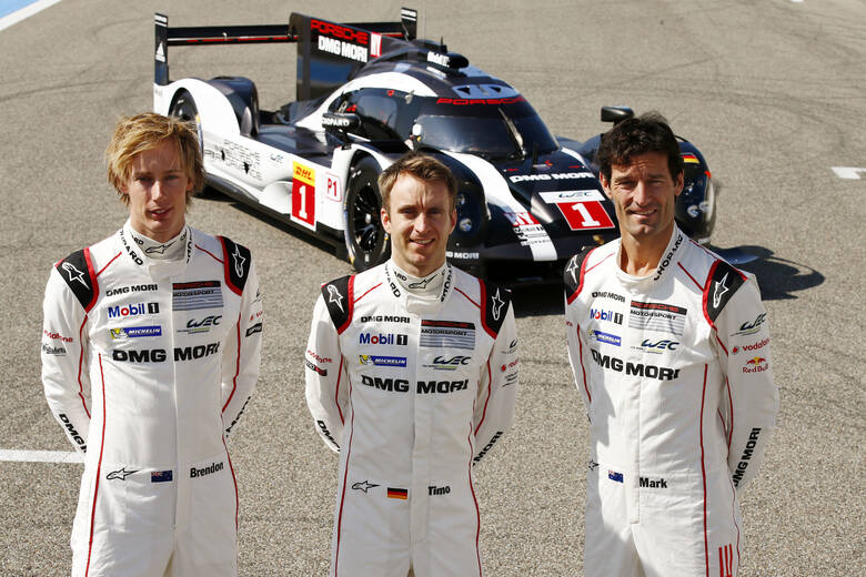 Zespół Porsche: Neel Jani, Romain Dumas, Marc Lieb (od lewej) / Fot. Porsche