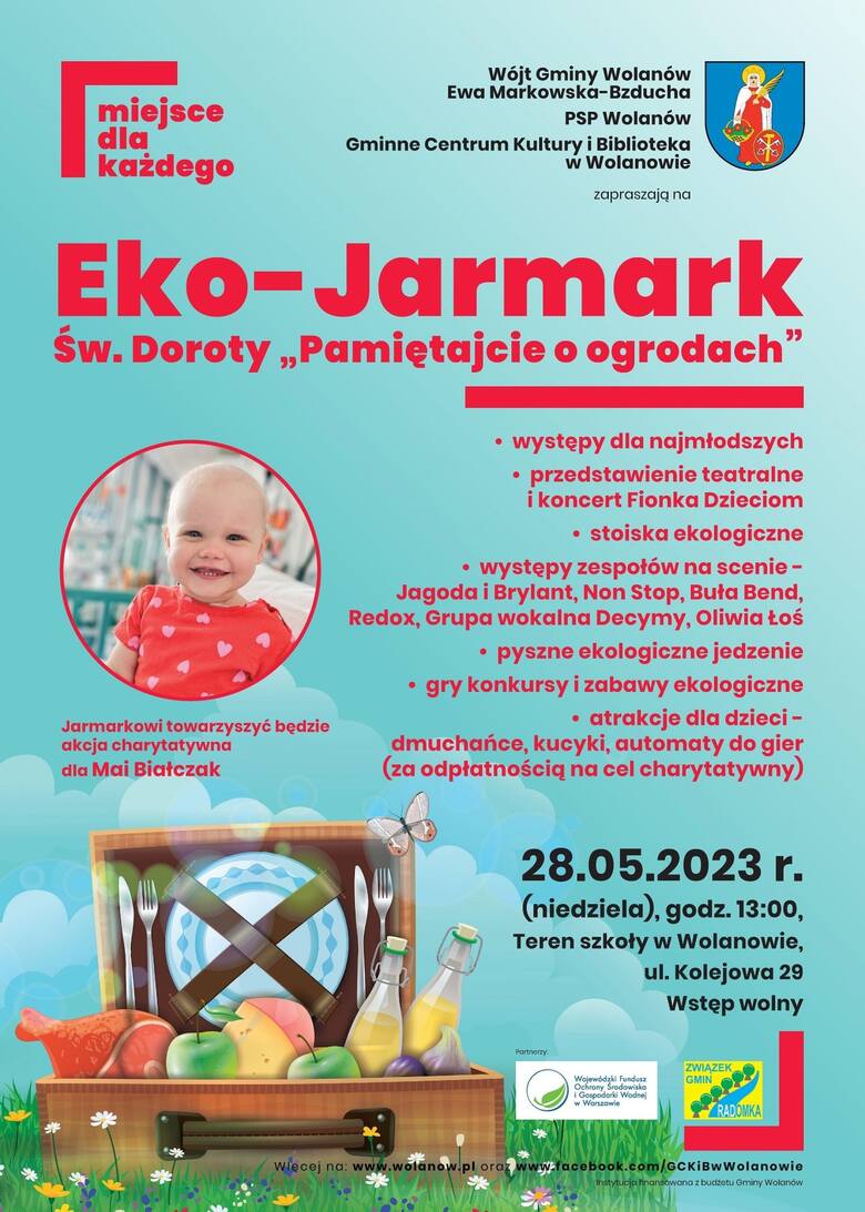 Eko Jarmark w Wolanowie. Będzie występ Jagody i Brylanta oraz innych zespołów. Będzie też zbiórka pieniędzy dla Mai Białczak