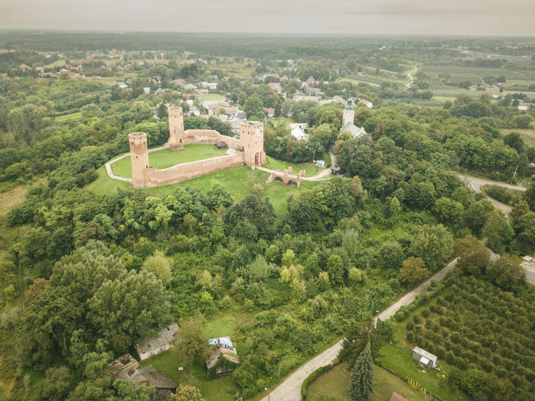 Zamek w Czersku z lotu ptaka