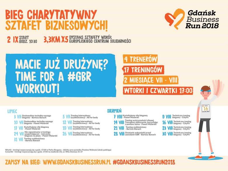 Gdańsk Business Run zaprasza na treningi w lipcu i w sierpniu!