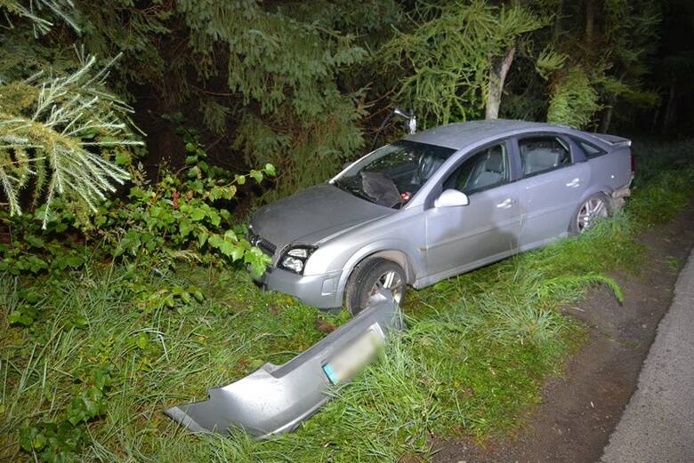 Opel zjechał z drogi i uderzył w drzewo