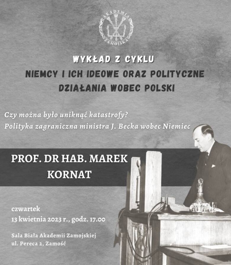 Fragment plakatu promującego wykład