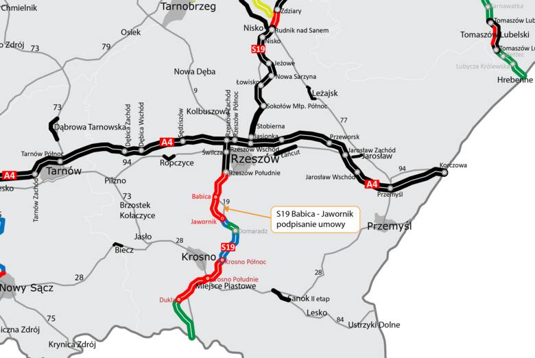 GDDKiA podpisała umowę na projekt i budowę drogi ekspresowej S19 na odcinku Babica - Jawornik
