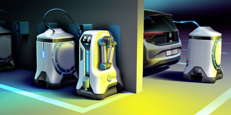 Volkswagen Group Components udostępniło pierwsze zdjęcia prototypu mobilnego robota służącego do zasilania akumulatorów aut elektrycznych. To jeden z