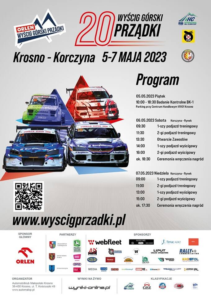 KROSNO - KORCZYNAW weekend odbędzie się 20. edycja Wyścigu Górskiego "PRZĄDKI".