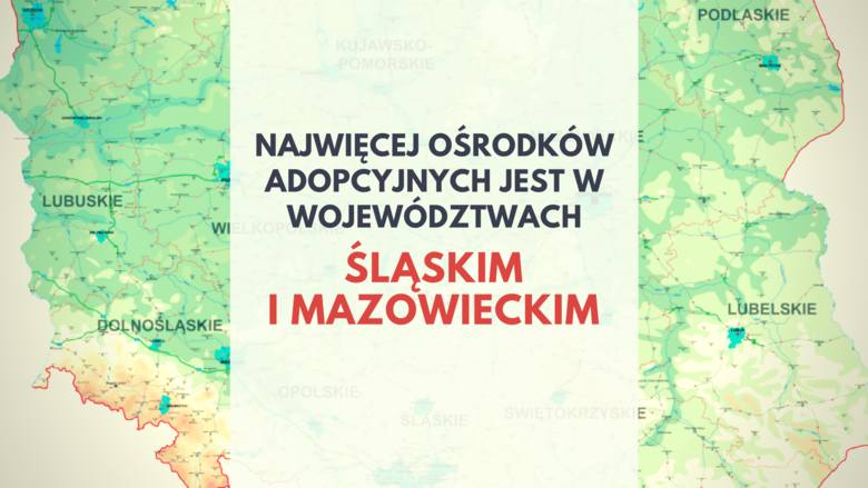 Najwięcej ośrodków adopcyjnych jest w województwach śląskim i mazowieckim.