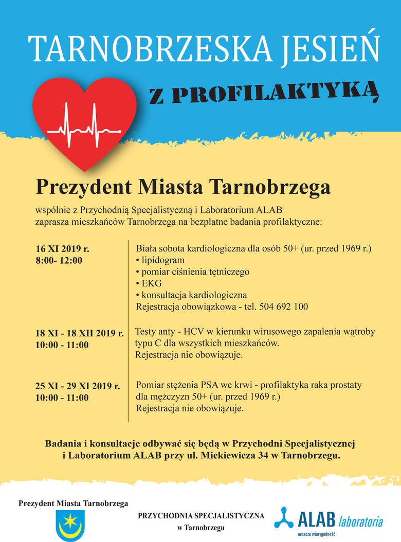 Bezpłatne badania w Tarnobrzegu. Zbadaj układ krążenia, wątrobę i prostatę