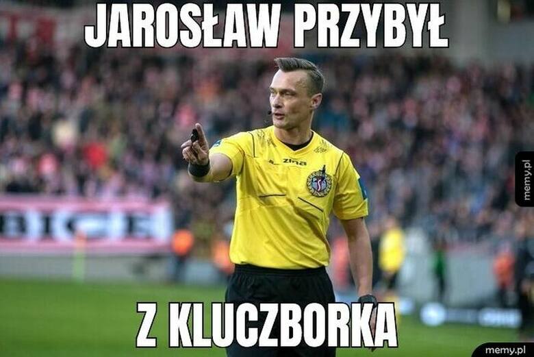 Jarosław Przybył z Kluczborka - mem kibiców