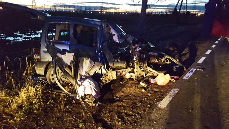 Do wypadku na drodze między Plewiskami a Gołuskami doszło w poniedziałek, 1 stycznia 2018 r.