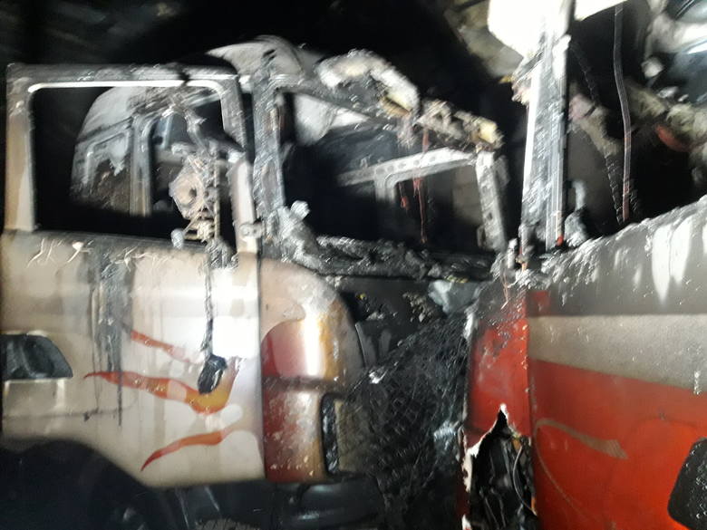 Pożar w garażu w Miedniewicach pod Skierniewicami