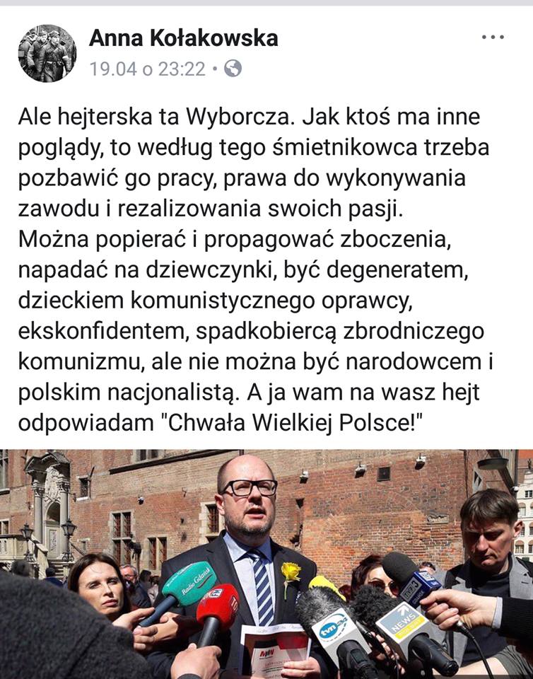 Radna PiS o prezydencie Gdańska Pawle Adamowiczu: 
