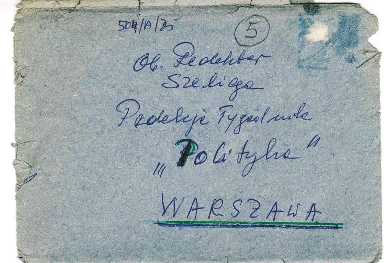 Koperta i list anonimowy krytykujący politykę zagraniczną i gospodarczą PRL, ze sprawy SB krypt. „Ameba”, 1975 r. 