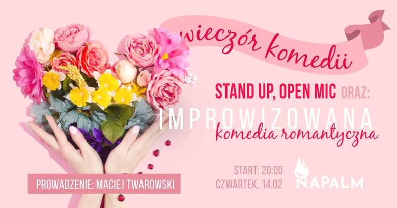 Stand-up w Kielcach na walentynki. Improwizowana komedia romantyczna w klubie Napalm