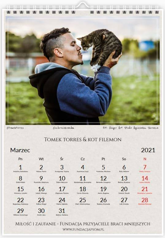 Kalendarz ma na celu pokazanie miłości do zwierząt oraz zaufanie zwierząt do człowieka.