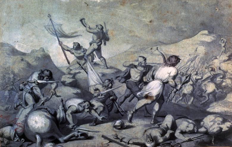 Almogawarzy na polu bitwy (Marioano Fortuny)