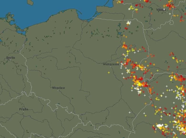Mapa burzowa GDZIE JEST BURZA? Gdzie są burze w Polsce