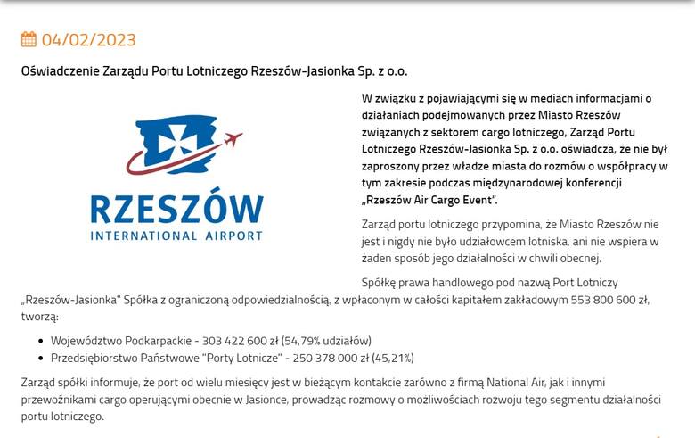 Prezydent Rzeszowa udaje, że rządzi lotniskiem w Jasionce? [NOWE USTALENIA]