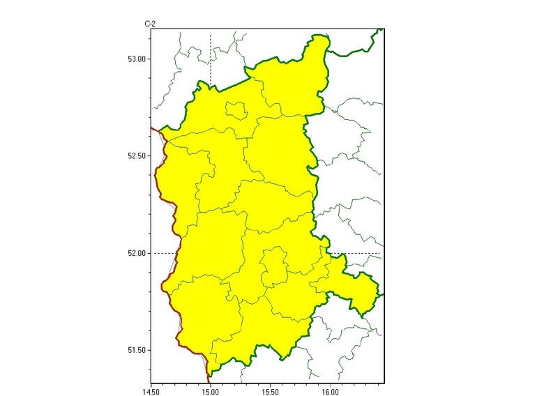 Ostrzeżenie pierwszego stopnia przed burzami obejmuje teren całego województwa lubuskiego.