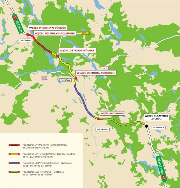 Otwarty został blisko 12-kilometrowy odcinek drogi ekspresowej S7 Ostróda Południe – Rychnowo. Jest to kolejny etap budowy drogi ekspresowej S7 w województwie