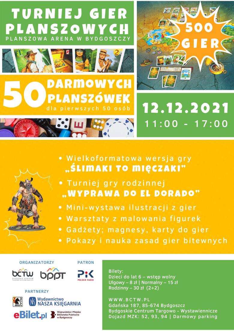 Niedziela (12.11.) w Bydgoszczy z turniejem gier planszowych dla całej rodziny. Oto, co się będzie działo 