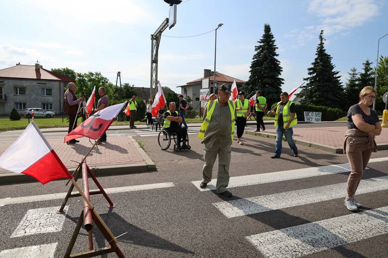 Blokada na drodze krajowej w Duńkowiczkach.