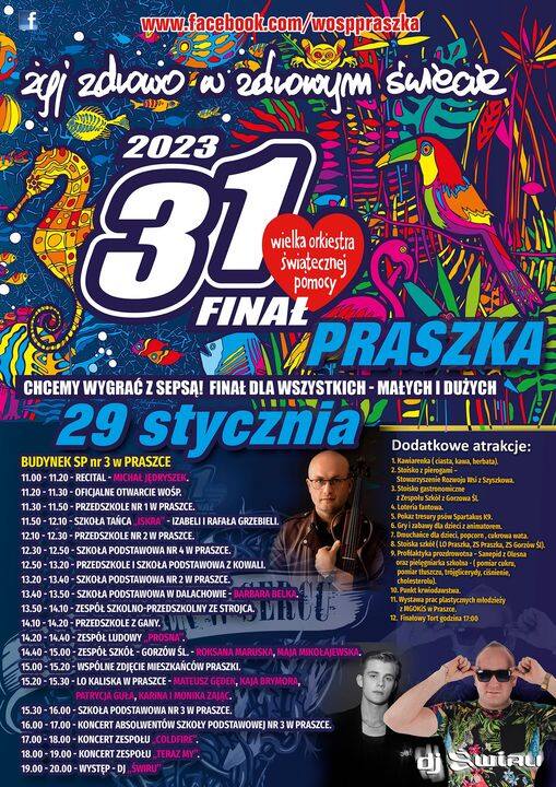 Program 31. finału WOŚP w Praszce