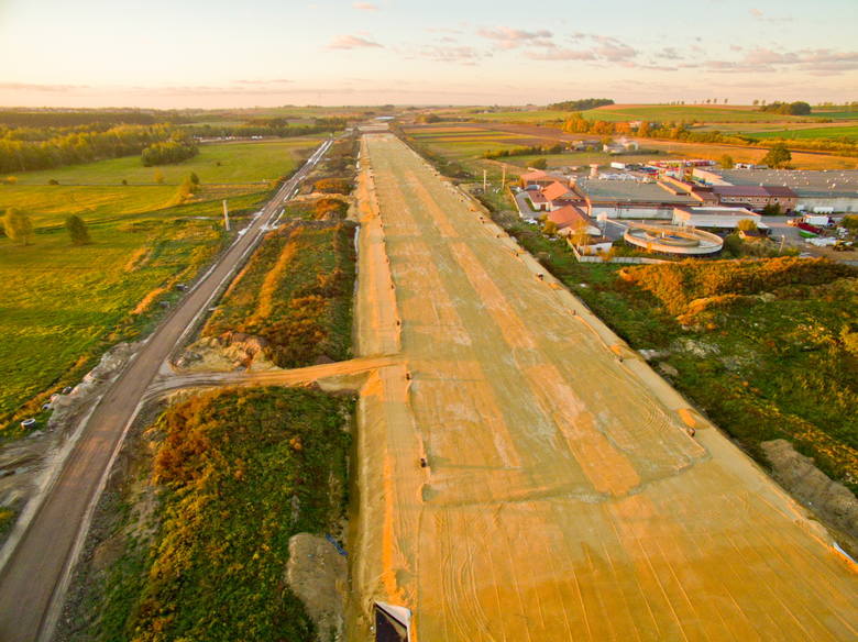 Budowa autostrady A1 z lotu ptaka