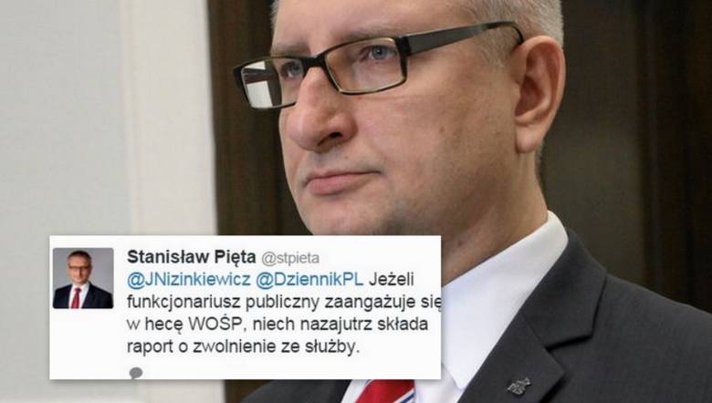 Stanisław Pięta zagroził funkcjonariuszom publicznym ws. WOŚP