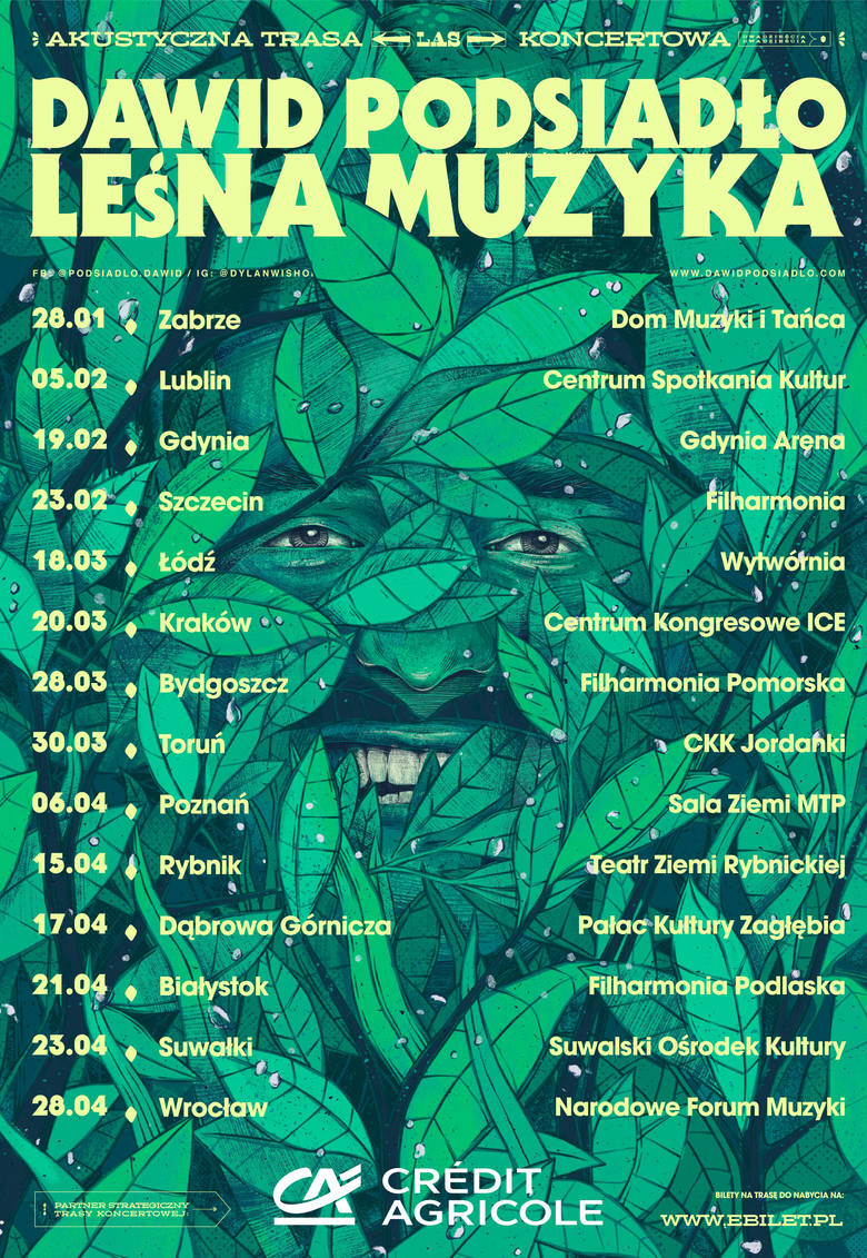 Dawid Podsiadło : "Leśna muzyka" - plakat promujący najnowszą akustyczną trasę koncertową artysty
