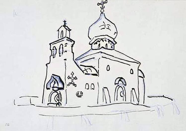 1909, Szkic do projektu Cerkwi Św. Aleksego autorstwa Nikołaja Roericha - 1909r.