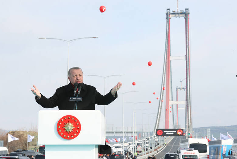 Na uroczystości otwarcia wartego ponad 3 miliardy dolarów mostu przemawiał prezydent Erdogan.