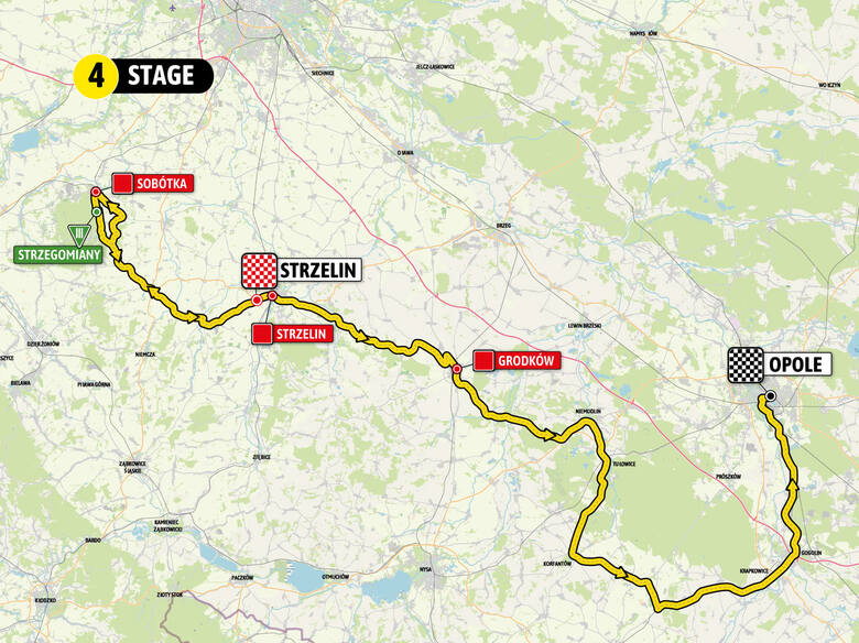 4. etap Tour de Pologne mapa i plan minutowy przejazdu kolarzy na