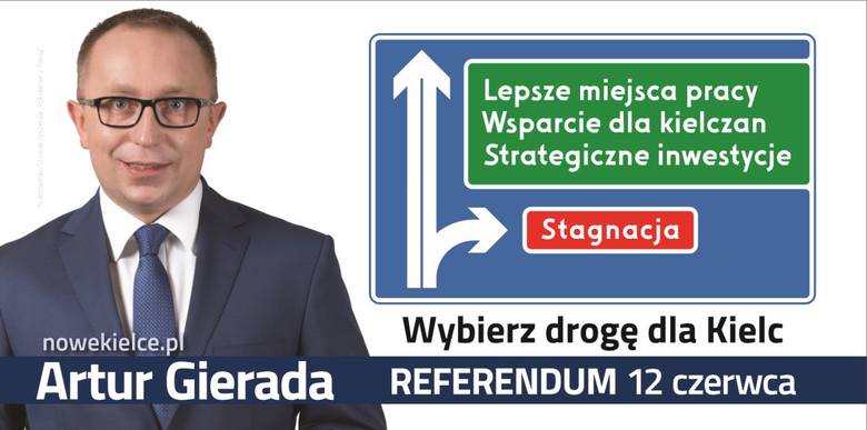 Początek kampanii przed referendum w Kielcach. Mocne hasło Adamczyka. Suchański bastuje? 
