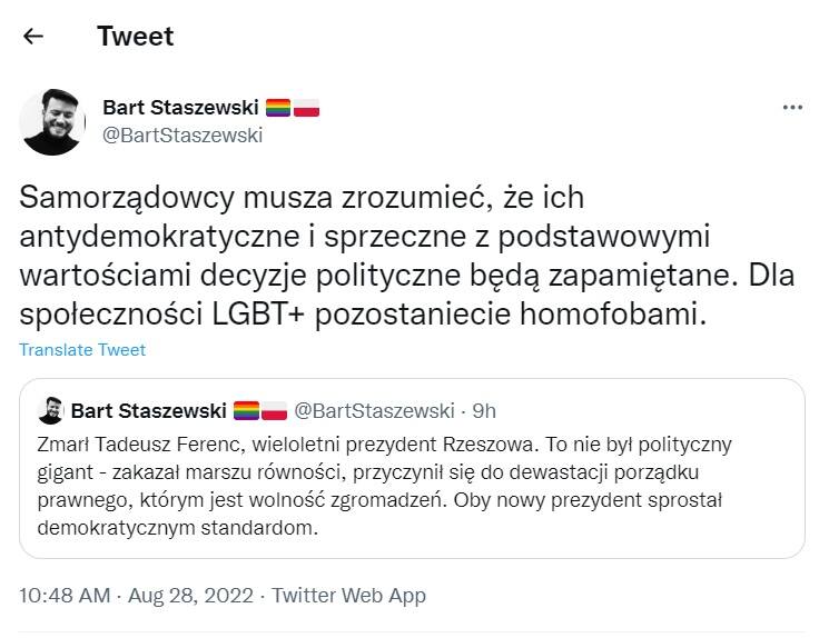Aktywista LGBT atakuje T. Ferenca! „Przyczynił się do dewastacji porządku prawnego”