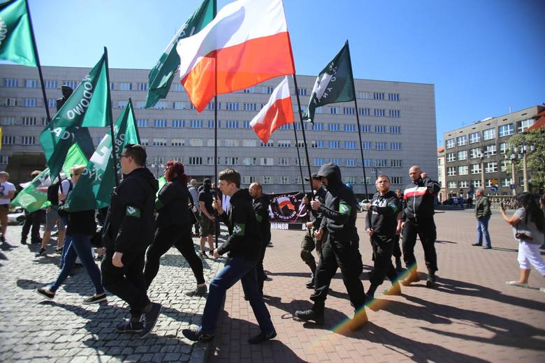 Zamieszki na placu Sejmu Śląskiego w Katowicach 6 maja 2018