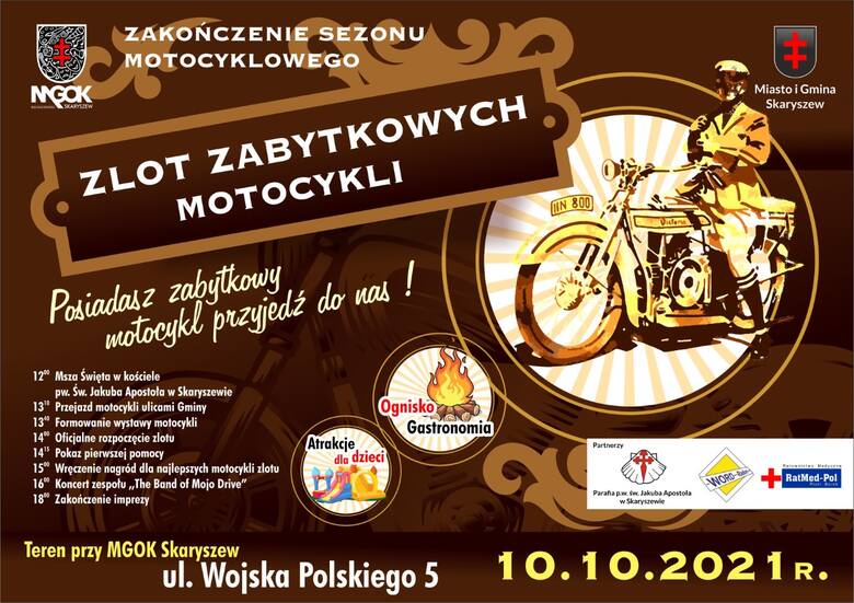 Zlot Zabytkowych Motocykli w Skaryszewie w niedzielę, 10 października. Będzie mnóstwo atrakcji 