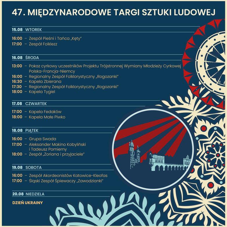 Kraków. Kolejne koncerty w ramach 47. Międzynarodowych Targów Sztuki Ludowej