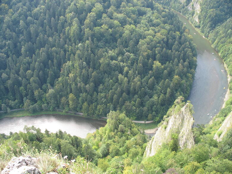 Przełom Dunajca widziany z lotu ptaka
