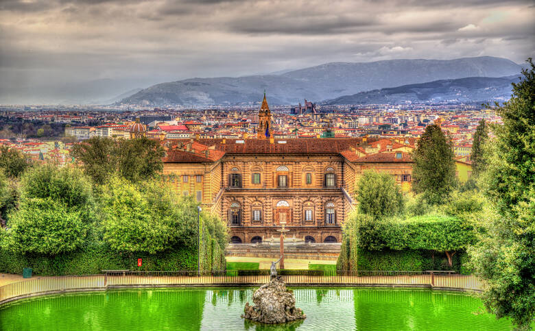Pałac Pittich we Florencji i jego piękne otoczenie