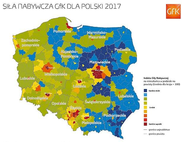 Siła nabywcza w Polsce - dane GfK