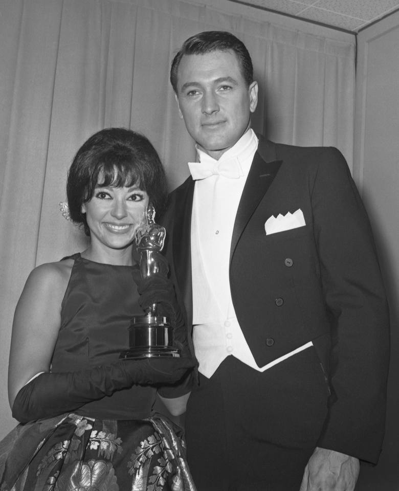 Rita Moreno i Rock Hudson w 1962 r. Moreno wygrała wtedy Oscara za najlepszą rolę drugoplanową w musicalu "West Side Story". Film zdobył łącznie 10 statuetek.