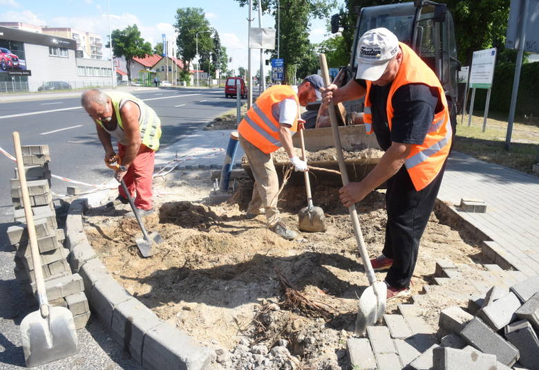 Zielona Góra, 17 czerwca 2020 r. Trwa przebudowa przejść dla pieszych na ulicy Sulechowskiej. Zlikwidowane zostaną dwa stare, powstanie jedno nowe z sygnalizacją świetlną. 
