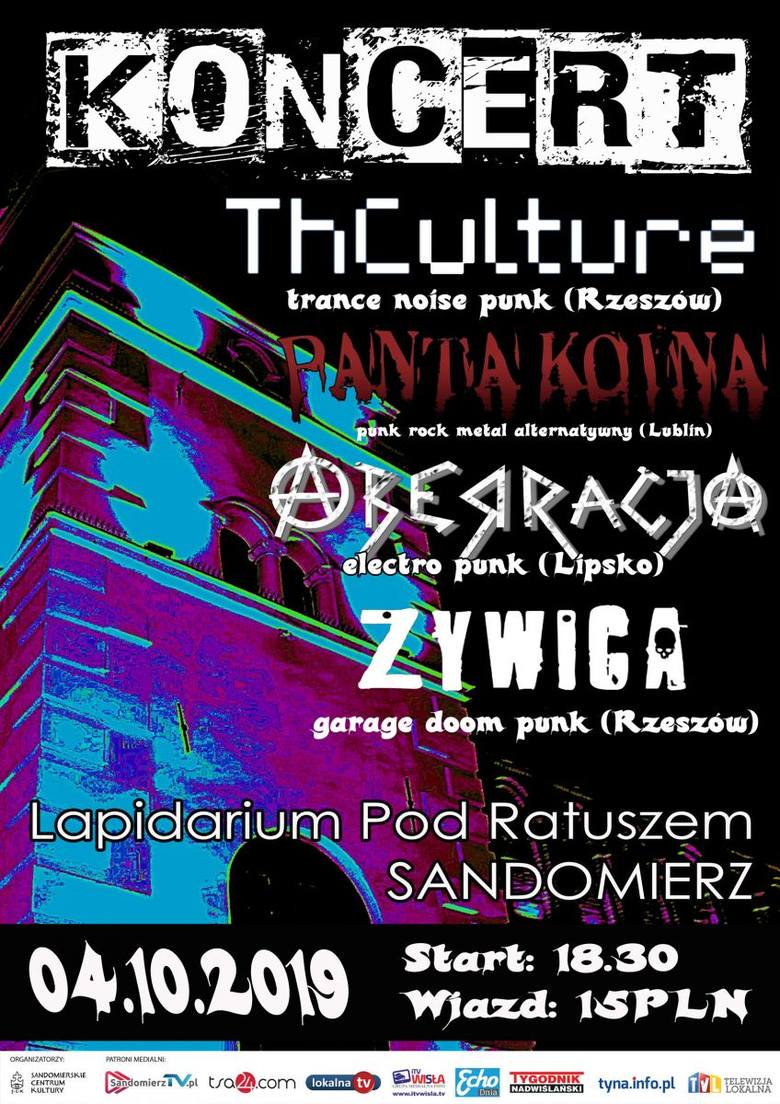 Koncert zespołów: ThCulture, Aberracja, Panta Koina oraz Żywica w Lapidarium pod Ratuszem