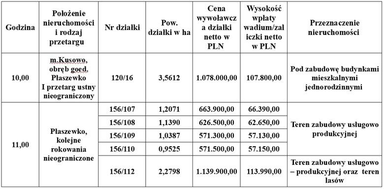 Przetargi dla inwestorów w Gminie Słupsk