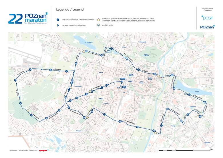 Tak prezentuje się trasa 22. Poznań Maratonu, który rozpocznie się 15 października
