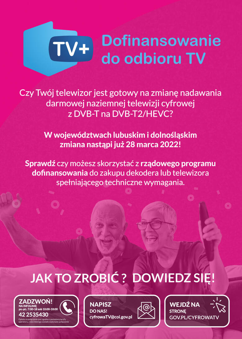 Zmiana nadawania telewizji naziemnej w Lubuskiem na DVB-T2. Przeczytaj, to ważne!
