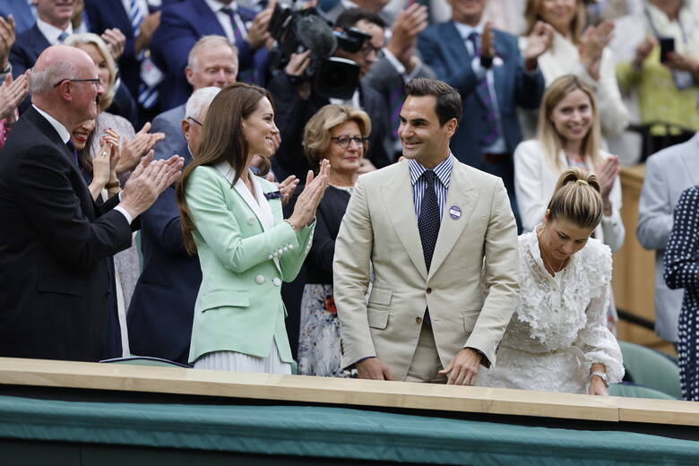 Roger Federer i księżna Kate świetnie bawili się razem na Wimbledonie. Nie pojawił się tam książę William
