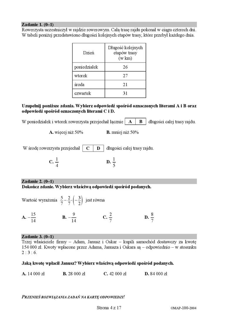 Egzamin ósmoklasisty 2020 Matematyka Zobacz Arkusz Zadania I Odpowiedzi Co Było Na 8398